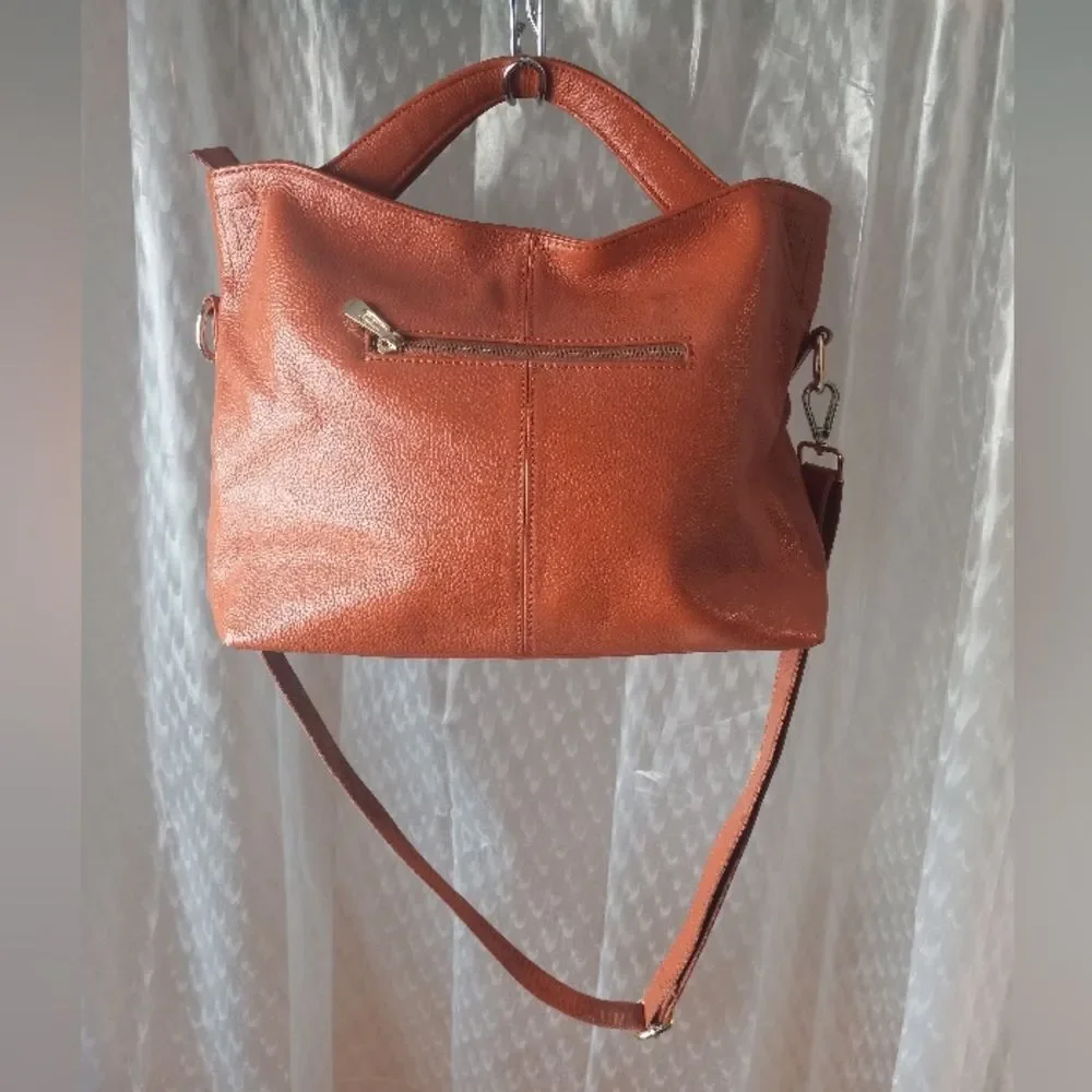 Paste Brand Tan Leather Purse With Removable Adjustable Strap